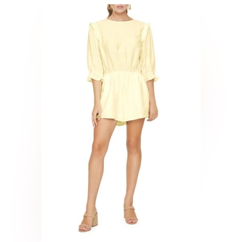 Lost & Wander Women’s Yellow Ruffled Romper Size XS